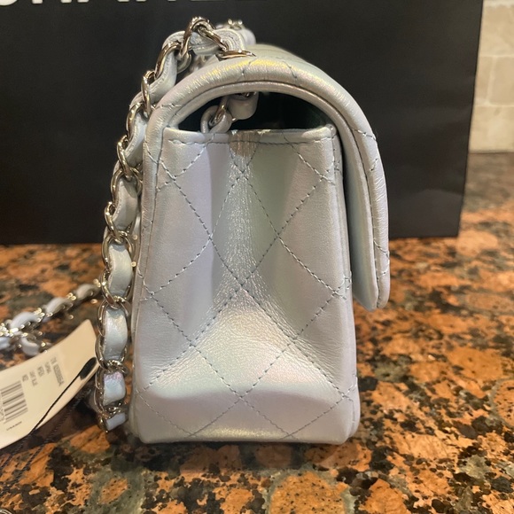 Chanel Square Mini Flap Bag in Light Blue And Metal Hardware - Picture 3 of 9